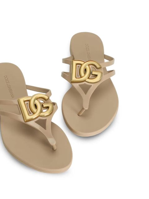 Dolce & Gabbana lights logo sandals - Neutrals
