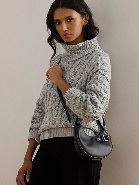 Lauren Ralph Lauren torebka skórzana kolor czarny 431980159