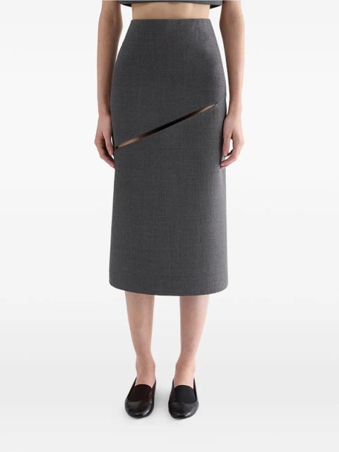 Jil Sander twill pencil skirt - Grey