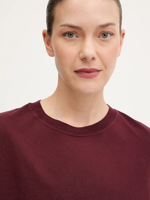 American Vintage t-shirt bawełniany damski kolor brązowy FIZ02A