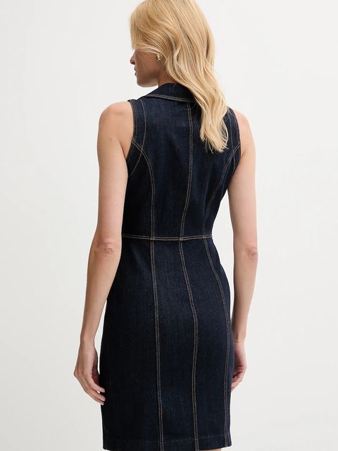 Guess sukienka jeansowa DESTINY kolor granatowy mini dopasowana W5YK24 D5PW1 - zdjęcie produktu nr 2