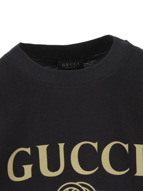 Gucci cotton jersey and silk t-shirt - Black