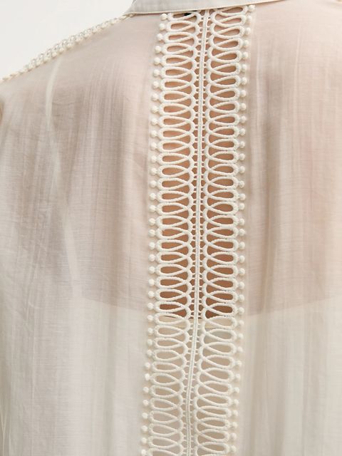 Marc Aurel koszula damska kolor beżowy regular z kołnierzykiem klasycznym 6285-1010-93403