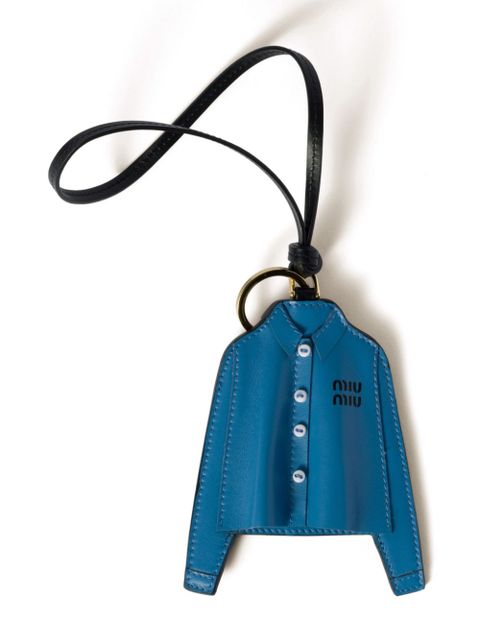 Miu Miu leather trick keychain - Blue - zdjęcie produktu nr 1