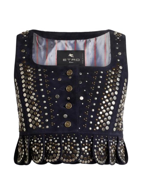 ETRO studded leather vest - Blue - zdjęcie produktu nr 1