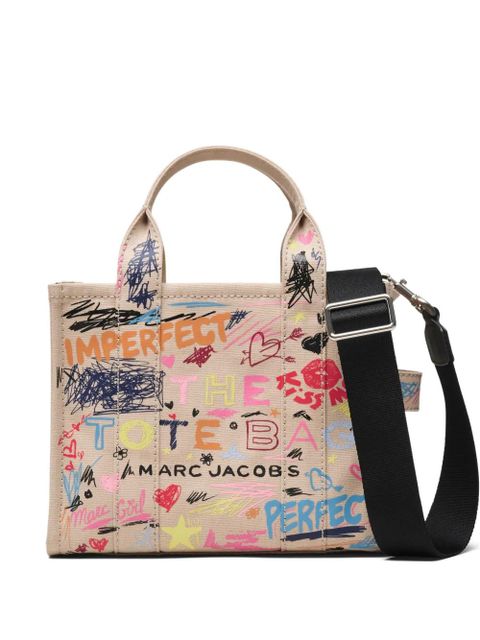 Marc Jacobs The Small Punk Scribble Canvas tote bag - Neutrals - zdjęcie produktu nr 1