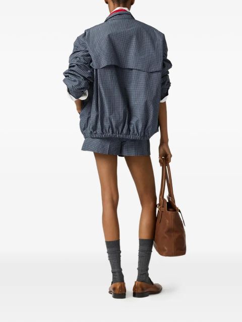 Miu Miu check-pattern oversized jacket - Blue - zdjęcie produktu nr 2