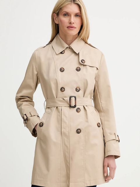 Answear.LAB trencz bawełniany damski kolor beżowy przejściowy