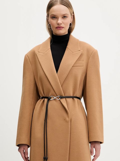 HUGO płaszcz kolor brązowy 50547606