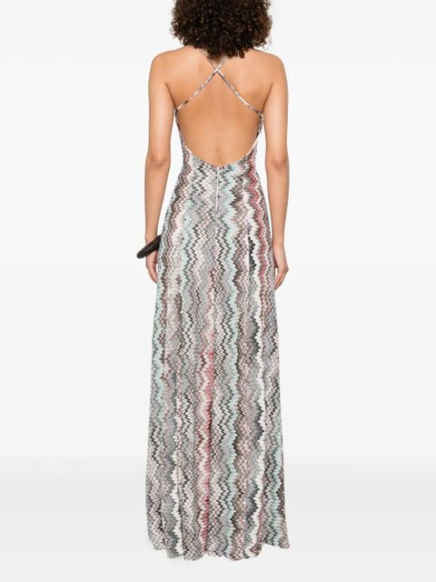 Missoni halterneck maxi dress - Red
