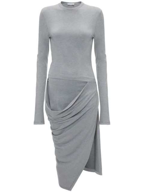 JW Anderson draped-detail long-sleeve dress - Grey - zdjęcie produktu nr 1