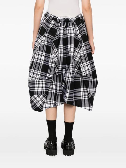 Comme Des Garçons plaid skorts - White