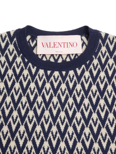 Valentino Garavani Toute La V jacquard T-shirt - Blue