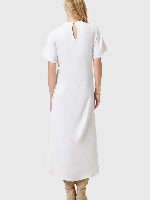 AllSaints sukienka ROSIE kolor biały midi rozkloszowana W043DC