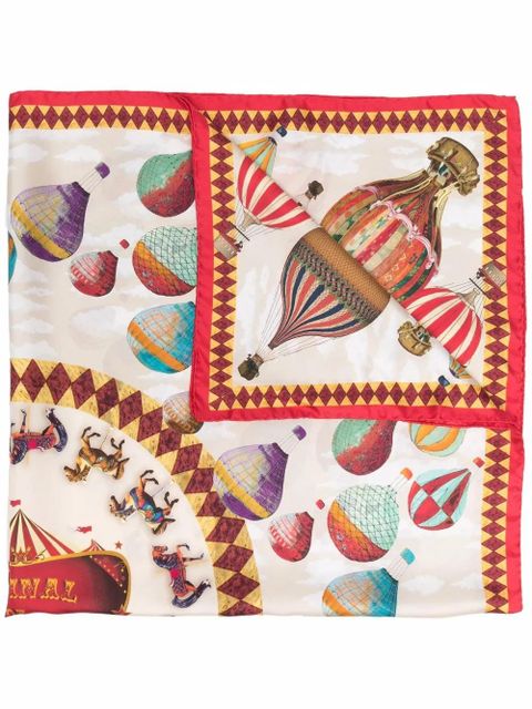 Aspinal Of London air balloon silk scarf - Red - zdjęcie produktu nr 1