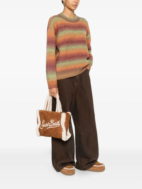 MC2 Saint Barth shearling-trim tote bag - Brown - zdjęcie produktu nr 2