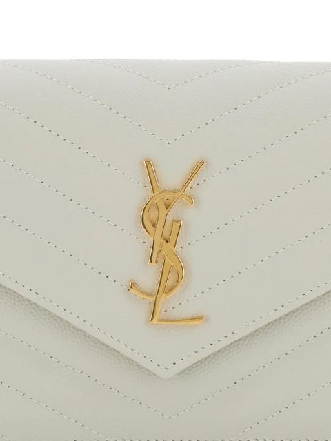 Saint Laurent Cassandre Envelope chevron chain shoulder bag - Neutrals