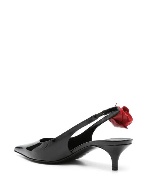 Magda Butrym 50mm rose leather sligback pumps - Black
