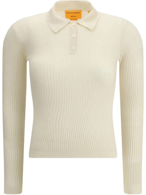 Guest In Residence cashmere polo jumper - White - zdjęcie produktu nr 1