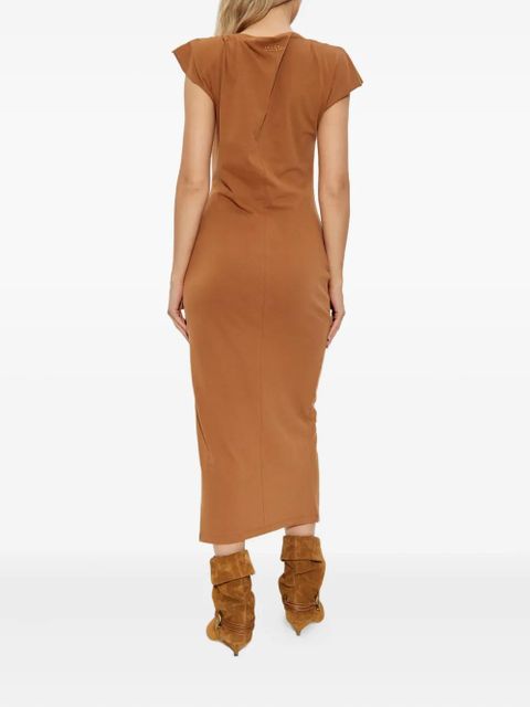 ISABEL MARANT Nadela side-split draped midi dress - Brown