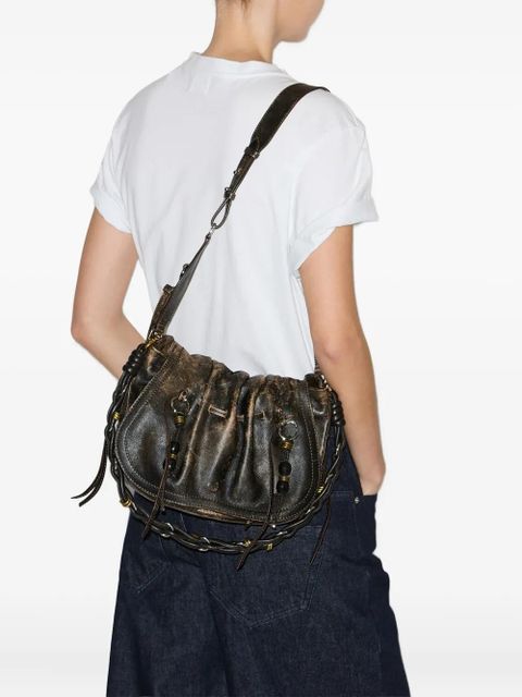 ISABEL MARANT drawstring leather shoulder bag - Black - zdjęcie produktu nr 2