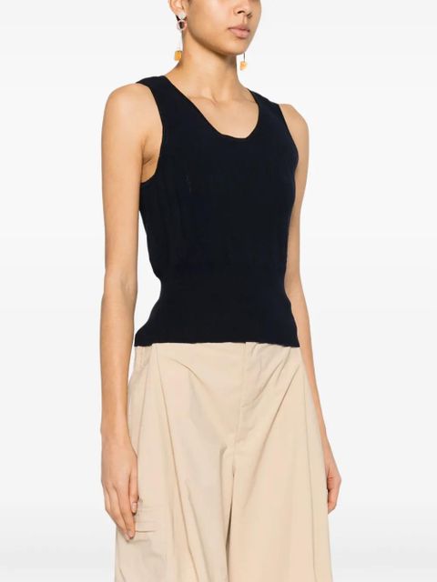 JW Anderson sleeveless pointelle-knit top - Blue - zdjęcie produktu nr 2