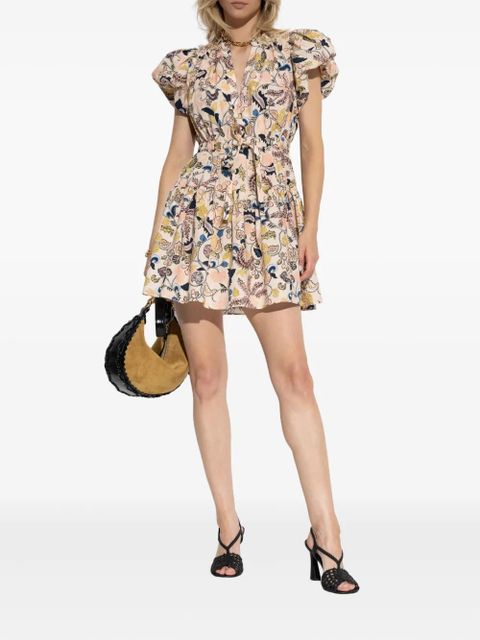 Ulla Johnson floral-print puff-sleeve mini dress - Neutrals - zdjęcie produktu nr 2