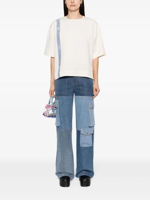 JW Anderson logo-print linen-blend T-shirt - Neutrals - zdjęcie produktu nr 2