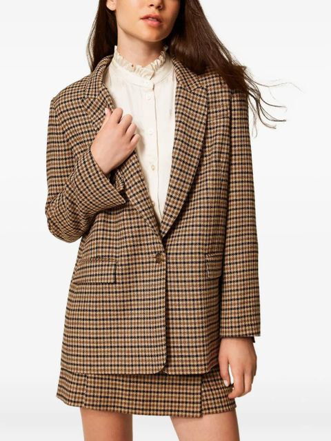 TWINSET checked-print single-breasted blazer - Brown