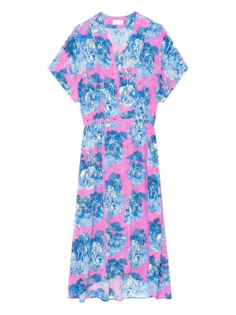 Zadig&Voltaire Riaz jungle-print midi dress - Pink - zdjęcie produktu nr 1