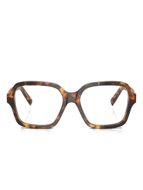 Miu Miu Eyewear tortoiseshell-pattern square-frame glasses - Brown - zdjęcie produktu nr 2