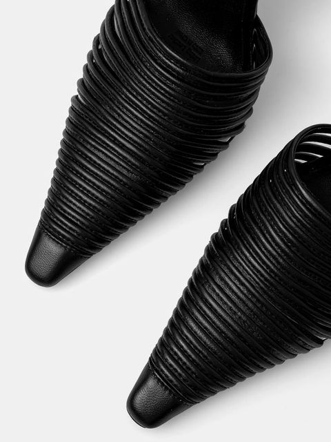 Naked Wolfe szpilki skórzane Chromed kolor czarny Chromed Black Leather