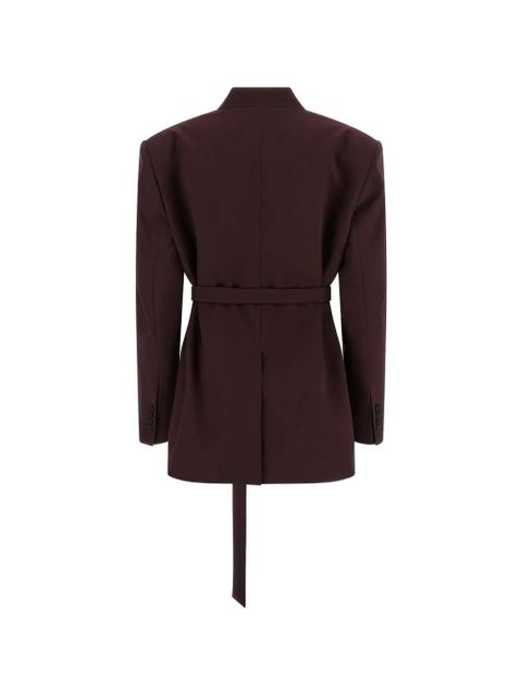 The Attico belted padded-shoulder blazer - Purple - zdjęcie produktu nr 2