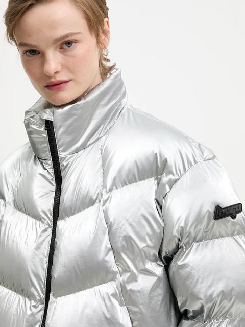 Hugo Blue kurtka kolor srebrny zimowa oversize 50546368 - zdjęcie produktu nr 2