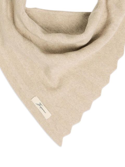 Jacquemus logo-patch scarf - Neutrals - zdjęcie produktu nr 2