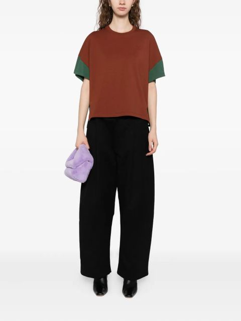 LOEWE logoed cotton and silk t-shirt - Brown - zdjęcie produktu nr 2