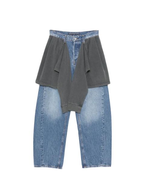 Alexander Wang tied-T-shirt jeans - Blue