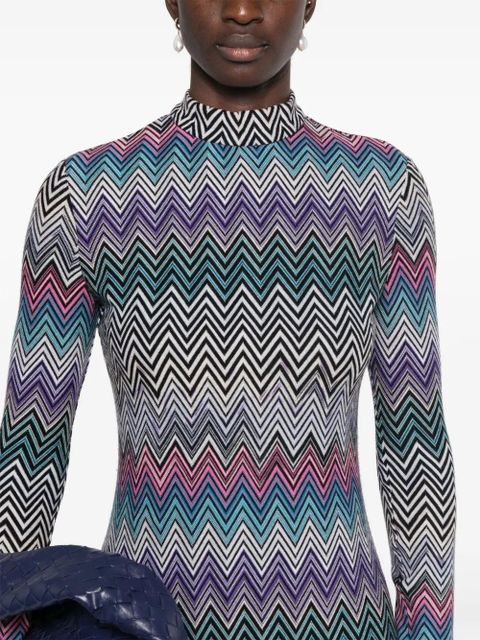 Missoni zigzag-woven midi dress - Blue
