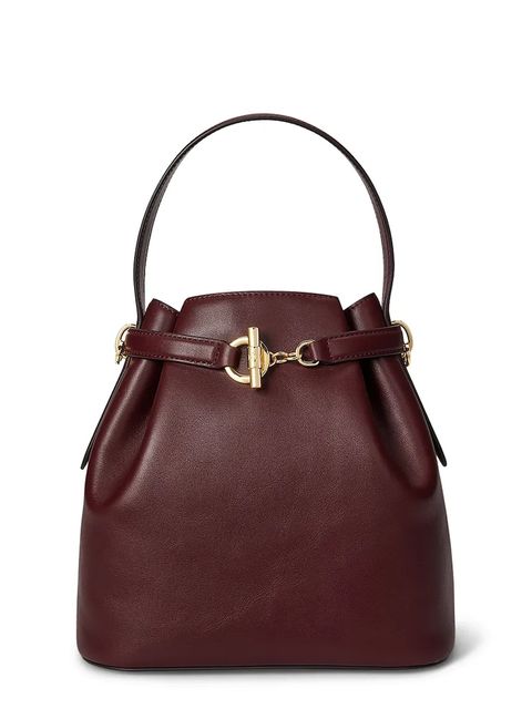 Lauren Ralph Lauren torebka skórzana kolor bordowy 431982787 - zdjęcie produktu nr 1