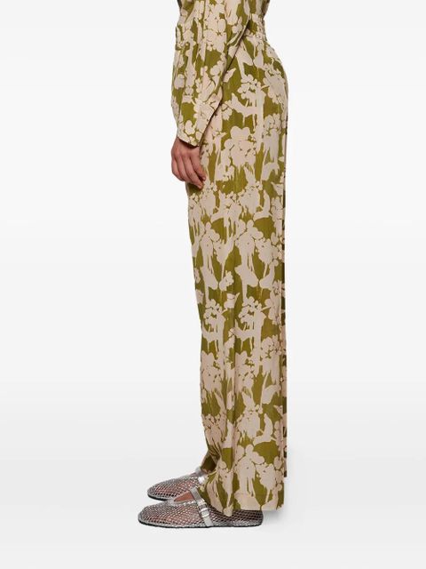 Victoria Beckham floral-print trousers - Green