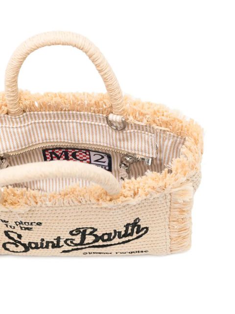 MC2 Saint Barth frayed-detail mini bag - Neutrals