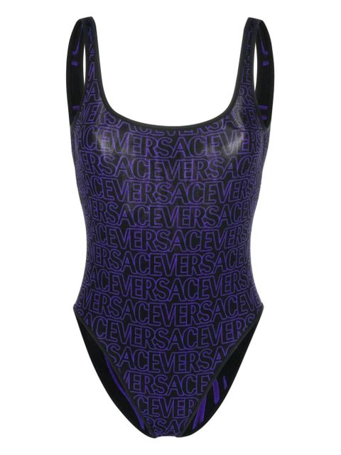 Versace logo-print low-back reversible swimsuit - Black - zdjęcie produktu nr 1