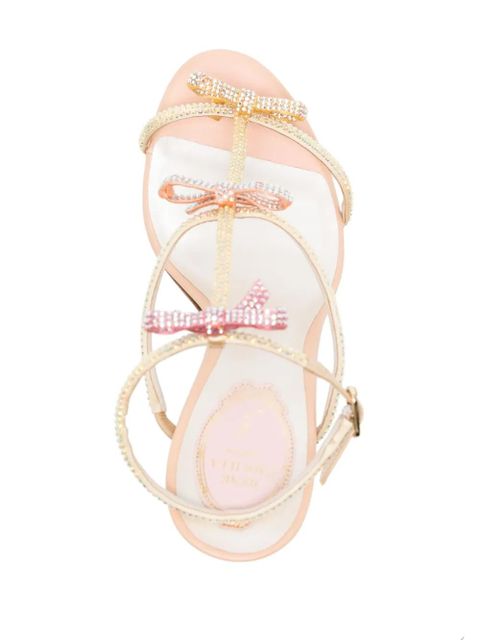 René Caovilla Caterina 100mm leather sandals - Neutrals