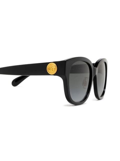 Gucci Eyewear logo-plaque round-frame sunglasses - Black