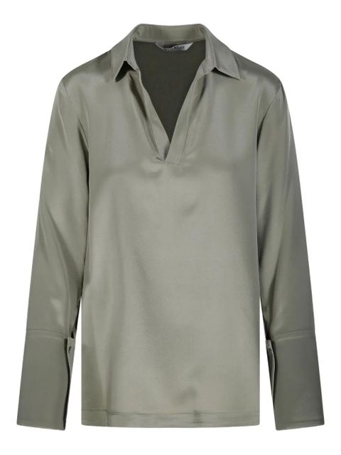 Max Mara V-neck long-sleeve blouse - Green - zdjęcie produktu nr 1