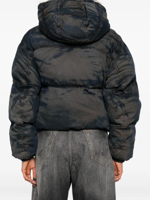 Diesel camouflage-pattern padded jacket - Blue