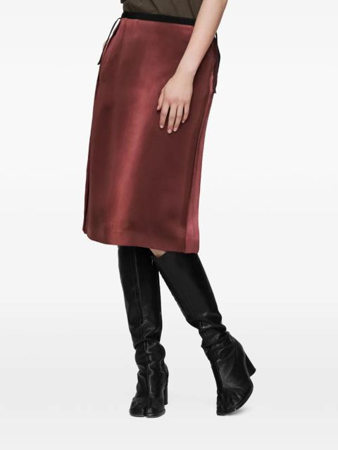 Maison Margiela satin midi skirt - Red