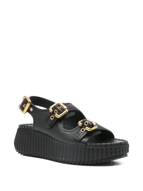 Chloé Nama buckle flatform heeled sandals - Black - zdjęcie produktu nr 2