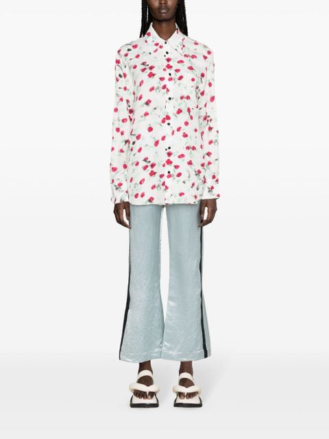 Marni logo-buttons floral-print shirt - White - zdjęcie produktu nr 2