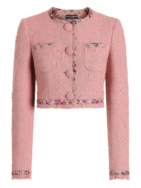 Dolce & Gabbana floral-trim jacket - Pink - zdjęcie produktu nr 1